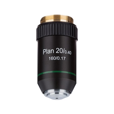 Amscope 20X  Plan Achromatic Microscope Objective Lens with Black Finish PA20X-B